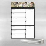 Minimal Three Photo Custom Family Weekly Organiser Magnetic Dry Erase Sheet<br><div class="desc">Organise your life in style with our modern and minimal design weekly family organiser dry-erase sheet. The design features a simple and modern design with three personalised photos with the family name and custom list titles. Section for each day of the week to write in daily to-do's, appointments, reminders, etc....</div>