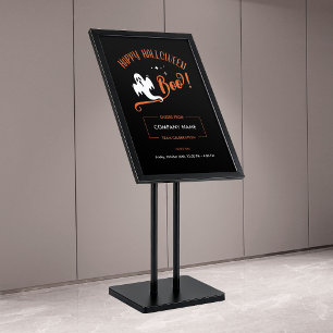 Minimal Tiny Ghost Boo Corporate Halloween Party Poster