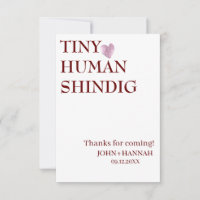 Minimal Tiny Human Shindig Funny Co-ed Baby Shower