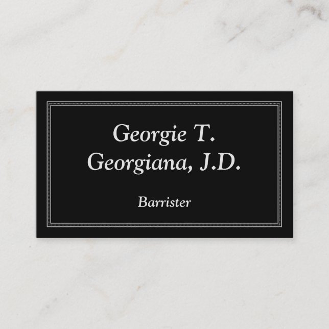 Minimal & Traditional Barrister Business Card (Front)