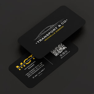 Minimal Transport Car Taxi Driver Yellow Black Business Card
