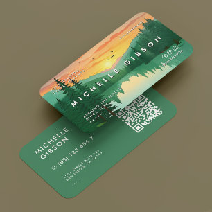 Minimal Travel Planner Tour Guide Hiking Camp  Business Card