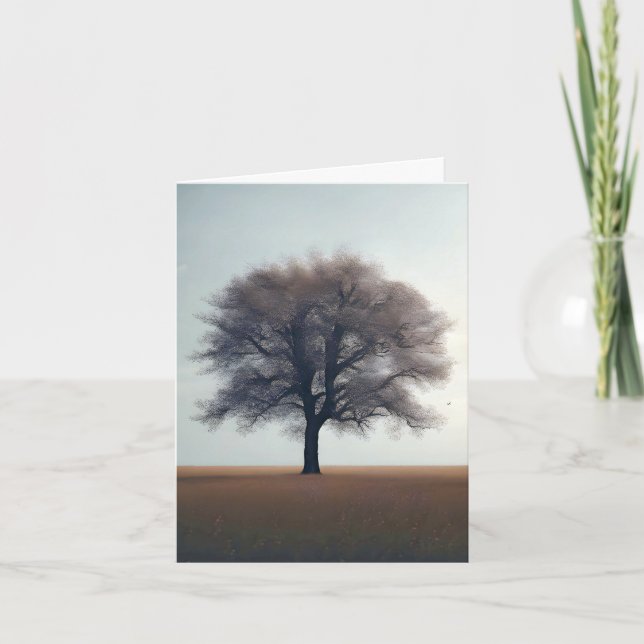 Minimal Tree In Field Note Card (Front)