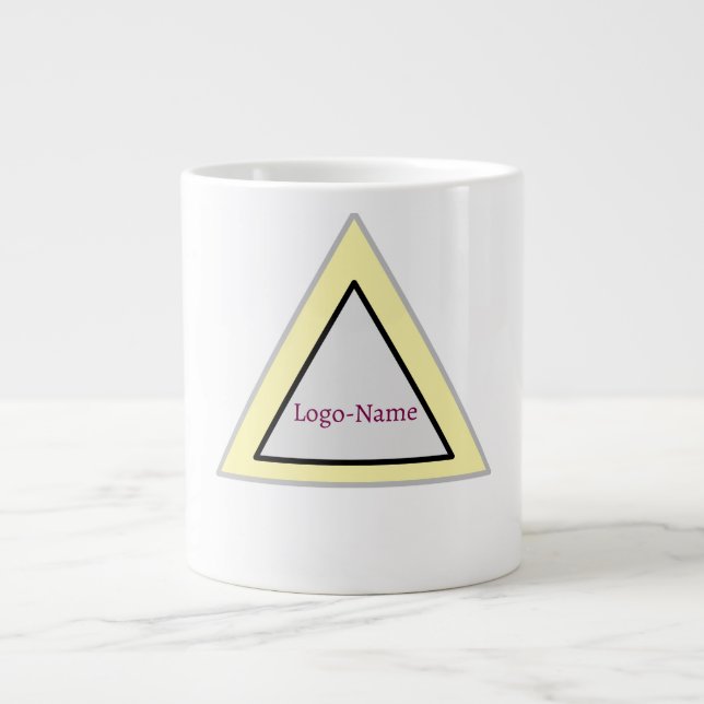 Minimal Triangle Logo Design Large Coffee Mug (Front)
