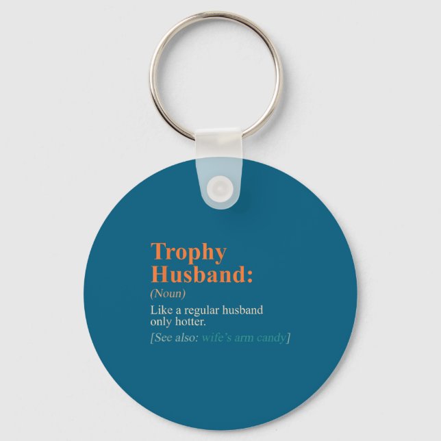 Minimal Trophy That Husband Definition Funny Key Ring (Front)