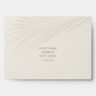 Minimal Tropical Palm Leaf Boho Beach Wedding  Envelope