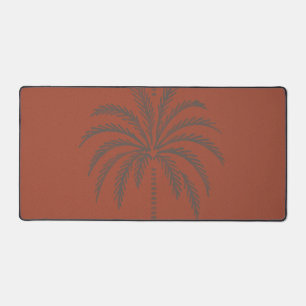 Minimal Tropical Palm Tree Pattern Terracotta  Desk Mat