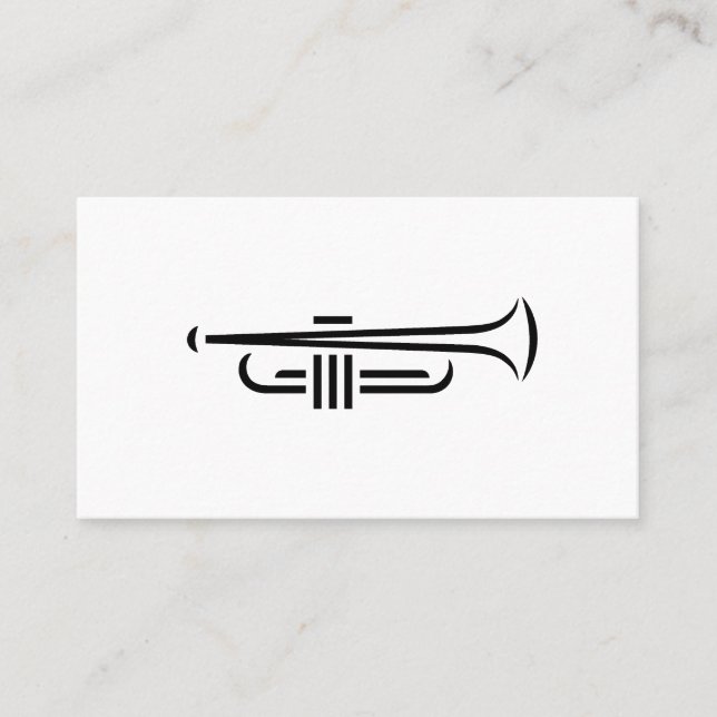 Minimal Trumpet Logo Business Cards (Front)