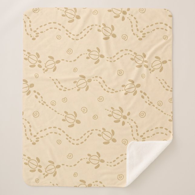Minimal Turtle Trail Pattern Sherpa Blanket (Front)