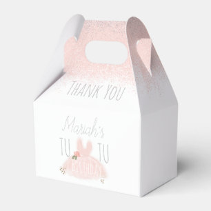 Minimal Tutu Girl's Birthday Turning Two Glitter  Favour Box