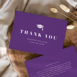 Minimal Type Cap and Tassel Graduation Thank You Card