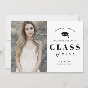 Minimal Type Photo Graduation Announcement