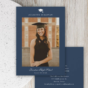 Minimal Type Photo Graduation Invitation