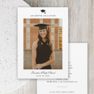Minimal Type Photo Graduation Invitation