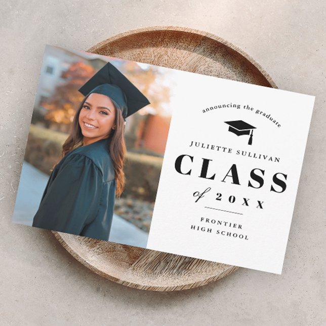 Minimal Type Photo Graduation Invitation Postcard (Creator Uploaded)