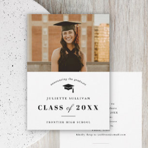 Minimal Type Photo Graduation Party Invitation