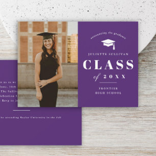 Minimal Type Photo Graduation Party Invitation