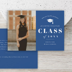 Minimal Type Photo Graduation Party Invitation