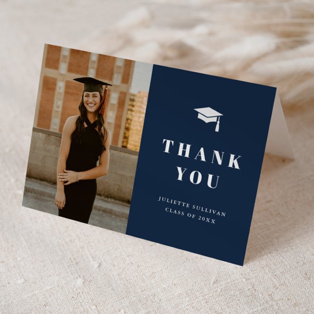 Minimal Type Photo Graduation Party Thank You Card (Minimal type photo graduation thank you cards. 
)