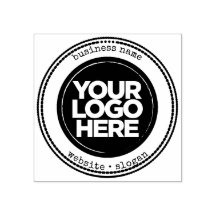 Minimal Typewriter Monogram Business Logo Rubber Stamp