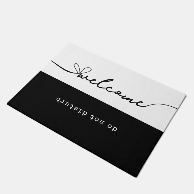 Minimal Typewriter | welcome, do not disturb Doormat (Angled)