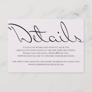 Minimal Typographic Fun Yet Formal Wedding Enclosure Card