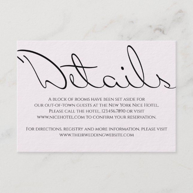 Minimal Typographic Fun Yet Formal Wedding Enclosure Card (Front)