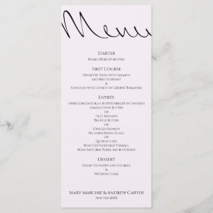 Minimal Typographic Fun Yet Formal Wedding Menu