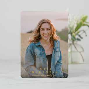 Minimal Typographic Graduation Photo Announcement