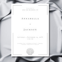 Minimal Typography Black & White Shell Wedding