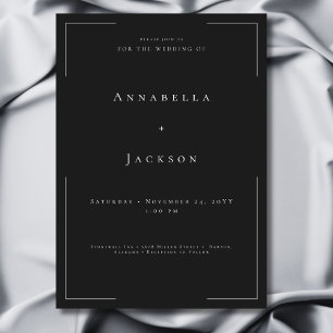 Minimal Typography Black & White Wedding Invitation