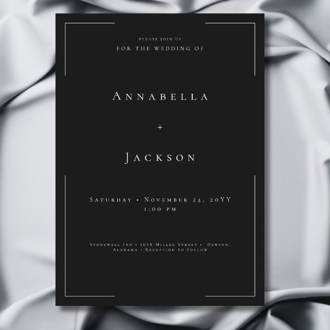 Minimal Typography Black & White Wedding Invitation (Minimal Typography Black & White Wedding Invitation)