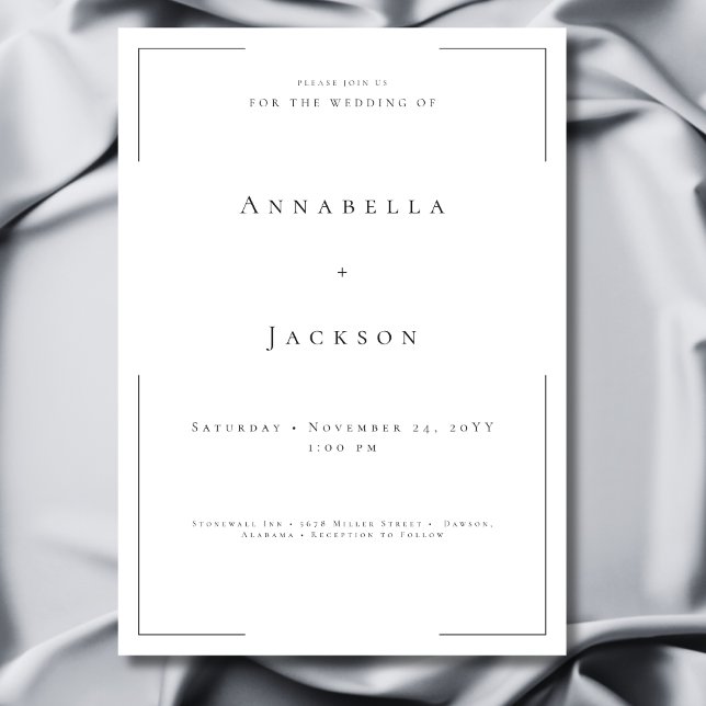Minimal Typography Black & White Wedding Invitation (Minimal Typography Black & White Wedding Invitation)