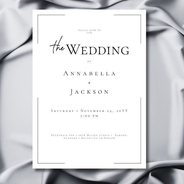 Minimal Typography Black & White Wedding Invitation (Minimal Typography Black & White Wedding Invitation)