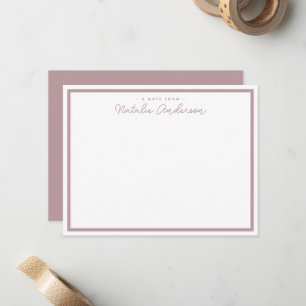 Minimal Typography Casual Script Pastel Rose Card