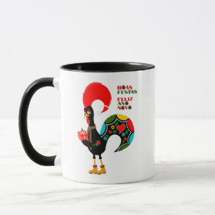 Minimal Typography Christmas Portuguese Greetings Mug