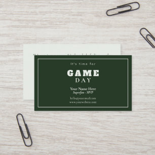 Minimal Typography Clean Business Card game day