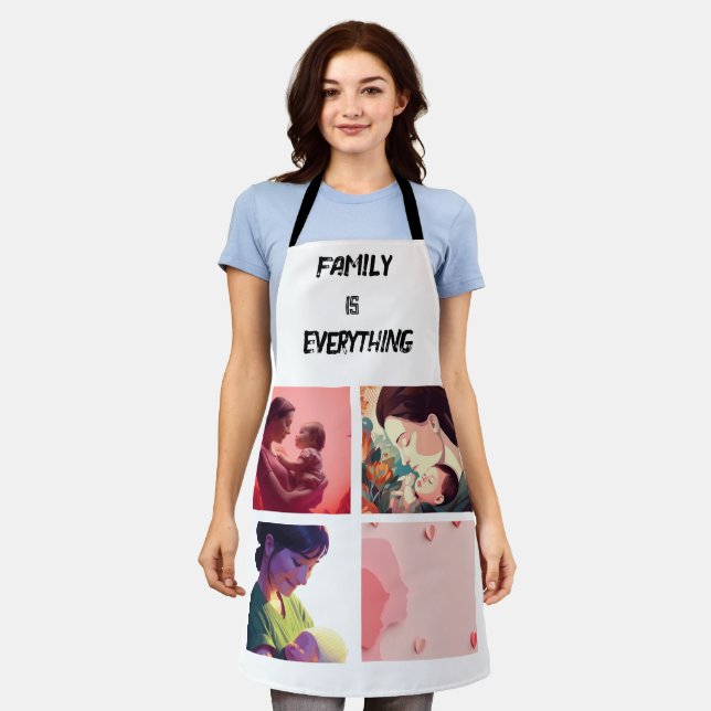Minimal Typography Custom Collage Photo  Apron (Worn)