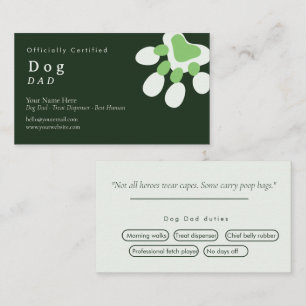 Minimal Typography Cute Business Card dog dad