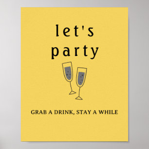 Minimal Typography Elegant Wall Art Poster party