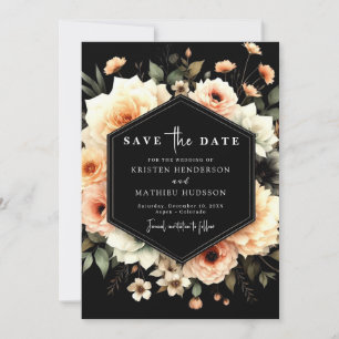 Minimal Typography Peach Wedding Save The Date
