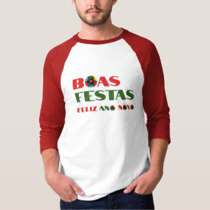 Minimal Typography Portuguese Christmas fashionn T-Shirt
