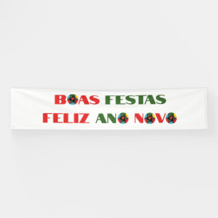 Minimal Typography Portuguese Christmas Greetings Banner