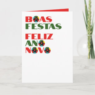 Minimal Typography Portuguese Christmas Greetings  Card