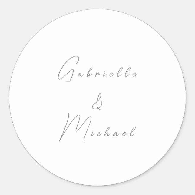 Minimal Typography Timeless Elegant Cherry Red  Classic Round Sticker (Front)
