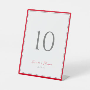 Minimal Typography Timeless Elegant Cherry Red  Pedestal Sign