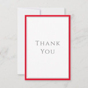 Minimal Typography Timeless Elegant Cherry Red Thank You Card