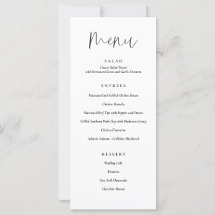 Minimal Typography Wedding Dinner Menu