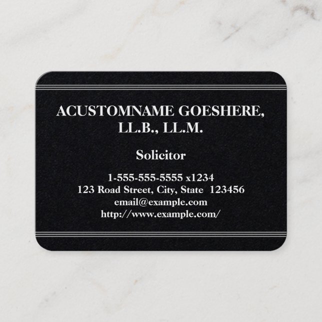 Minimal & Understated Solicitor Business Card (Front)