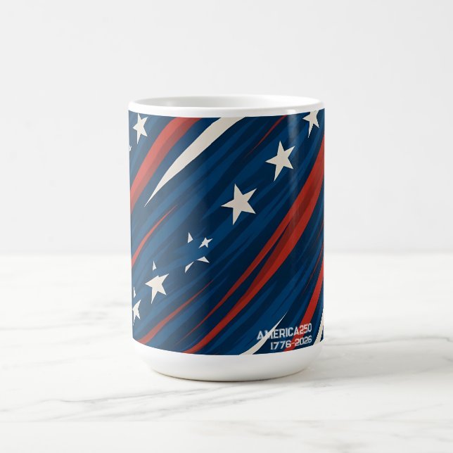 Minimal USA Flag Stripe Pattern | Women's  Coffee Mug (Center)
